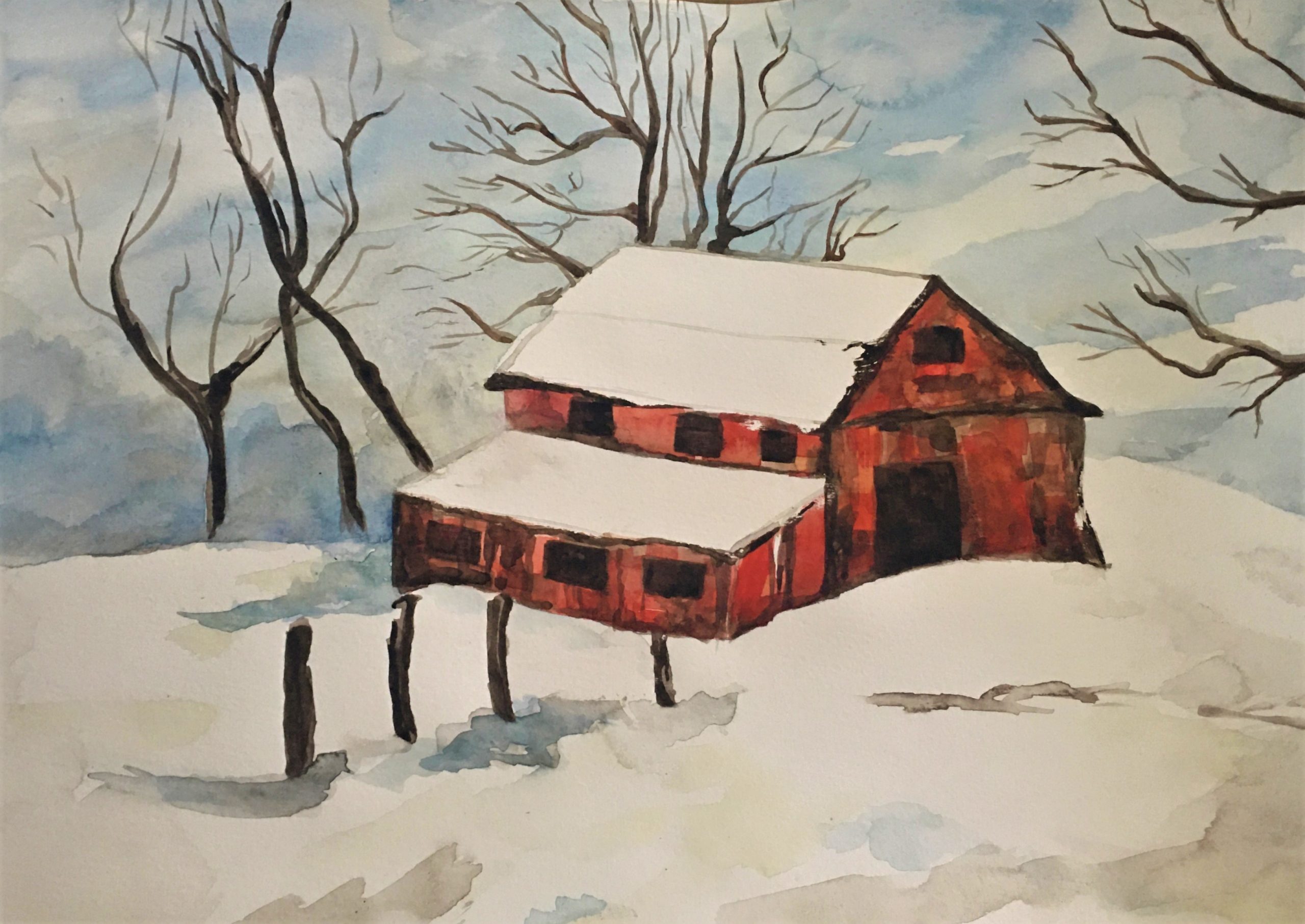 Winter Barn, By Lorena Doherty